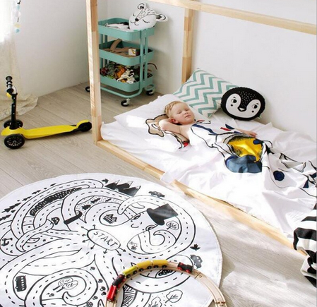 Bébé jouer jeux tapis doux bébé tapis tapis géométrique pieuvre imprimer Infantil nouveau-né literie chambre jouets enfants cadeau couverture tapis