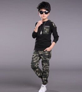 Children Clothing Sets For Boys Camouflage Sports Suits Spring Kids Tracksuits 2019 Teenage Boys Sportswear 4 6 8 9 10 12 Years