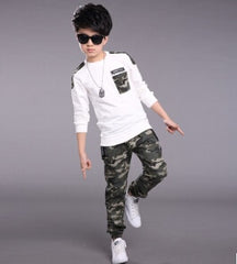 Children Clothing Sets For Boys Camouflage Sports Suits Spring Kids Tracksuits 2019 Teenage Boys Sportswear 4 6 8 9 10 12 Years