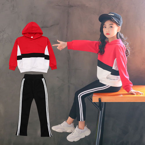 Girls Clothes Autumn Long Sleeve Size for 4 5 6 7 8 9 10 11 12 14 Years old Children Clothing Set 2019 New Cute Red Sports Suit