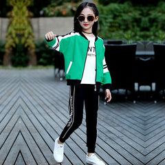 3 pcs Children Clothing Sets Cotton Autumn Sports Suits For 5 6 7 8 9 10 11 12 Years Girls Sportswear Casual Teenager Tracksuits