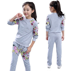 Girls Sports Suits Clothing Sets For 5 6  8 10 12 14 Year Girl print Tracksuits Costume Cotton Spring &Autumn Sportswear Outfits
