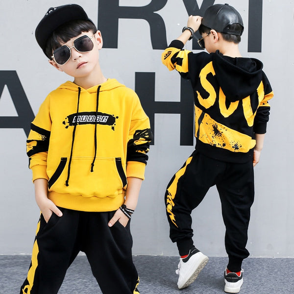 2018 Spring Autumn Kids Clothes Boys 3 4 5 6 7 8 9 10 11 12 Years Boys Clothing Set Sports Suit Boys Hooded Jacket And Pants