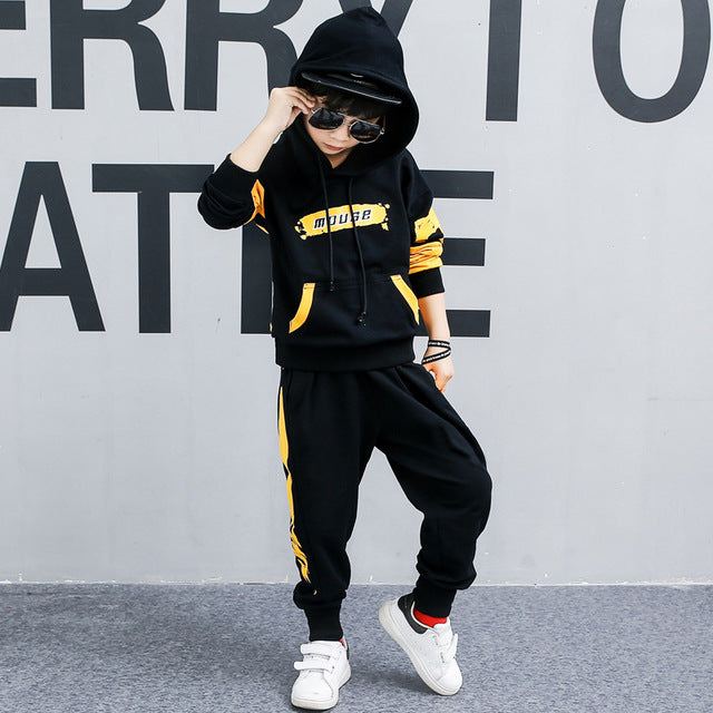 2018 Spring Autumn Kids Clothes Boys 3 4 5 6 7 8 9 10 11 12 Years Boys Clothing Set Sports Suit Boys Hooded Jacket And Pants