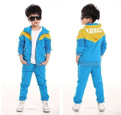 Retail Children Jogging Tracksuit Set Hooded Coat + Pants Kids Boy Baby 2019 Spring Autumn Clothes Sports Suit 4 6 8 10 12 Years